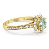 Art Deco Round Natural Stone Wedding Ring