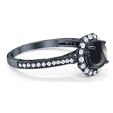 Art Deco Round Natural Stone Wedding Ring
