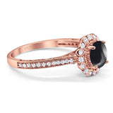 Art Deco Round Natural Stone Wedding Ring