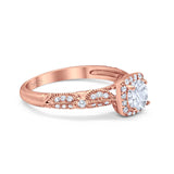 Vintage Round Natural Stone Beaded Ring