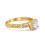 Vintage Round Natural Stone Beaded Ring