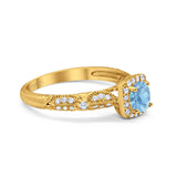 Vintage Round Natural Stone Beaded Ring