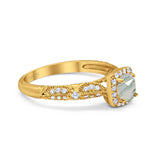 Vintage Round Natural Stone Beaded Ring