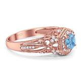 Art Deco Round Natural Stone Filigree Ring