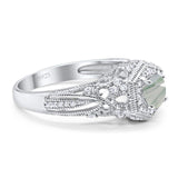 Art Deco Round Natural Stone Filigree Ring