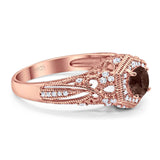 Art Deco Round Natural Stone Filigree Ring