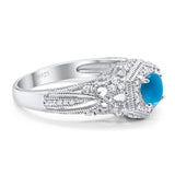 Art Deco Round Natural Stone Filigree Ring