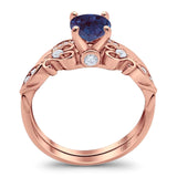 Two Piece Round Natural Stone Filigree Ring