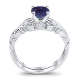 Two Piece Round Natural Stone Filigree Ring