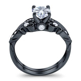 Two Piece Round Natural Stone Filigree Ring