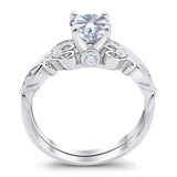 Two Piece Round Natural Stone Filigree Ring