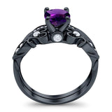 Two Piece Round Natural Stone Filigree Ring