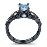 Two Piece Round Natural Stone Filigree Ring