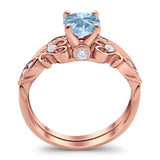 Two Piece Round Natural Stone Filigree Ring