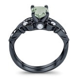 Two Piece Round Natural Stone Filigree Ring