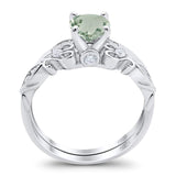 Two Piece Round Natural Stone Filigree Ring