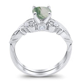 Two Piece Round Natural Stone Filigree Ring