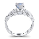 Two Piece Round Natural Stone Filigree Ring