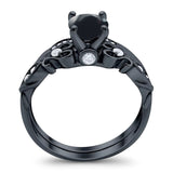 Two Piece Round Natural Stone Filigree Ring