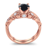 Two Piece Round Natural Stone Filigree Ring