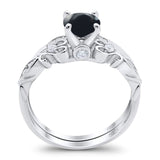 Two Piece Round Natural Stone Filigree Ring