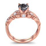 Two Piece Round Natural Stone Filigree Ring
