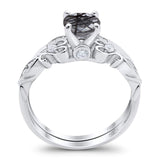 Two Piece Round Natural Stone Filigree Ring