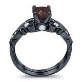 Two Piece Round Natural Stone Filigree Ring