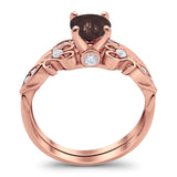 Two Piece Round Natural Stone Filigree Ring