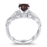 Two Piece Round Natural Stone Filigree Ring