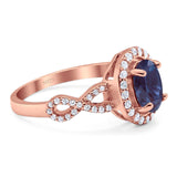 Art Deco Oval Natural Stone Split Shank Ring