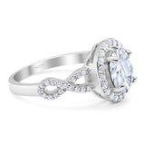 Art Deco Oval Natural Stone Split Shank Ring