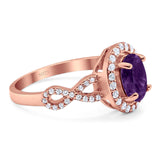 Art Deco Oval Natural Stone Split Shank Ring