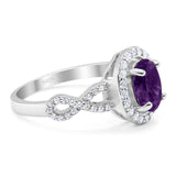 Art Deco Oval Natural Stone Split Shank Ring