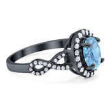 Art Deco Oval Natural Stone Split Shank Ring