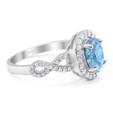 Art Deco Oval Natural Stone Split Shank Ring