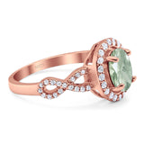 Art Deco Oval Natural Stone Split Shank Ring