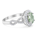 Art Deco Oval Natural Stone Split Shank Ring