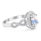 Art Deco Oval Natural Stone Split Shank Ring