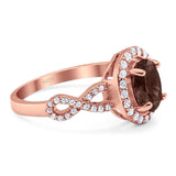 Art Deco Oval Natural Stone Split Shank Ring