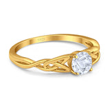 Vintage Style Round Natural Stone Trinity Ring