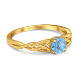 Vintage Style Round Natural Stone Trinity Ring