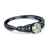 Vintage Style Round Natural Stone Trinity Ring