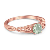 Vintage Style Round Natural Stone Trinity Ring