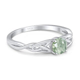 Vintage Style Round Natural Stone Trinity Ring