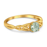 Vintage Style Round Natural Stone Trinity Ring