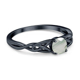 Vintage Style Round Natural Stone Trinity Ring