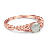 Vintage Style Round Natural Stone Trinity Ring