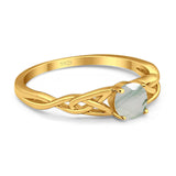 Vintage Style Round Natural Stone Trinity Ring