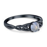 Vintage Style Round Natural Stone Trinity Ring